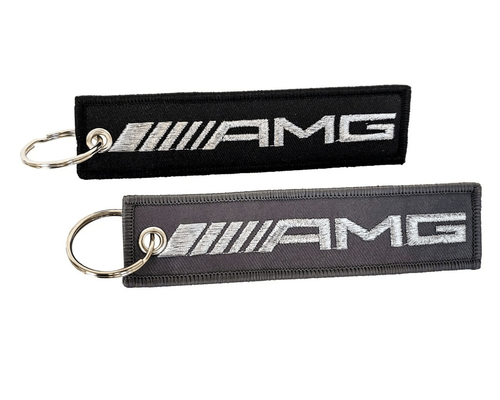 Nakışlı AMG Logo Anahtar Zinciri Aksesuar Ekip Etiketi Yüzük Siyah Gri Gümüş Yazı Tipi