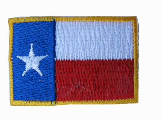 LONE STAR Texas Eyalet Bayrağı Yama Nakış Demir On Altın Kenarlık Küçük 1-5/8&quot;