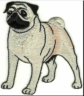 2.5&quot; x 3&quot; Gerçekçi Pug Köpek Irk Köpek Nakış Yaması