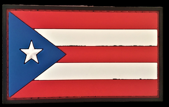 Porto Riko PR Bayrağı PVC Yama Sniper SEAL Recon SOI Ranger Destek Üzerine Diker