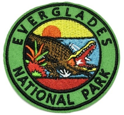 Everglades Ulusal Parkı Özel İşlemeli Yama Demiri Dimi Kumaş Arka Plan Desteği