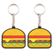 Yumuşak Sevimli Burger PVC Anahtarlık 2D 3D Promosyon Hediye Mini Gıda Anahtarlık