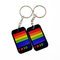 Yumuşak Silikon PVC Gay Pride Anahtarlıklar Özel Gökkuşağı Logosu