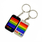 Yumuşak Silikon PVC Gay Pride Anahtarlıklar Özel Gökkuşağı Logosu