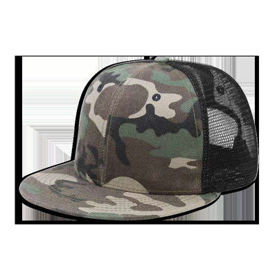 Yıkanmış pamuklu Erkek Snapback Şapka 56-58cm Özel İşlemeli Camo Şapkalar