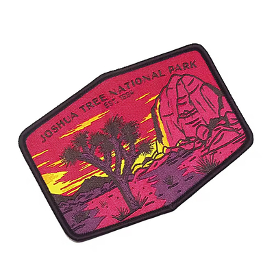 Custom Iron On Woven Label Patch Brand Logo Badge Giysi için dokuma yamaları