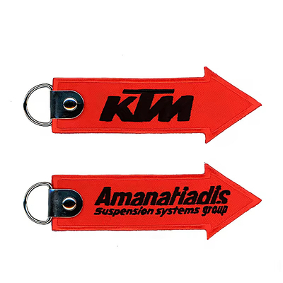 Özel Logo Kumaş Anahtar Etiketi nakış Anahtar Zinciri Etiket Anahtar Zinciri