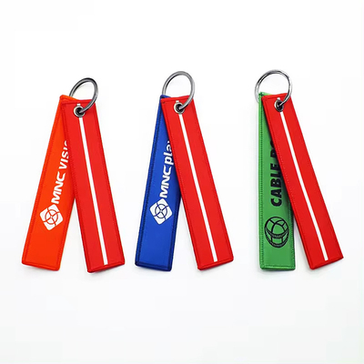 Özel Çap Açık Alfabet Harfi Çift Taraflı Anahtar Zincirleri Dokunmuş Nakışlı Anahtar Zinciri Kısa Lanyard Anahtar Etiketleri
