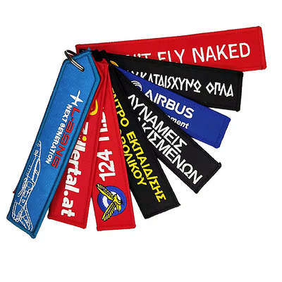 Özel Polyester Dokumalı Anahtar Zinciri Özel Logo Bağlı Büyük Yüzükle