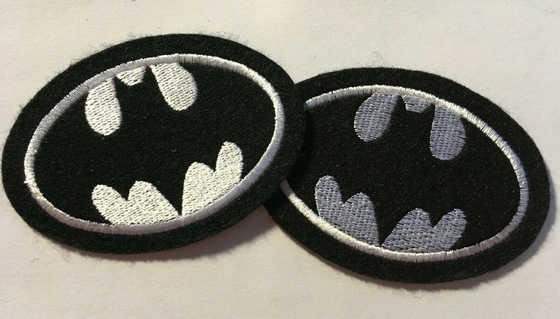 Nakış Demir On Aplike Yama 4&quot; BATMAN LOGO Isı Kesim Bordür