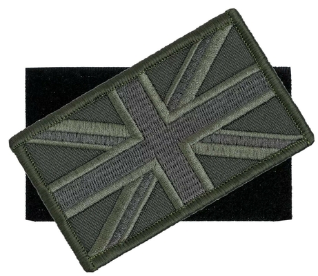 Yeşil İngiltere Bayrağı Yama kanca ve halka Union Jack Ordu İşlemeli Yama Üzerinde Dikmek