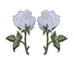 2 Adet / Çift Nakış Çiçekler Üzerinde Beyaz Gül Demir Giysiler İçin Merrowed Kenarlık