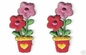 1.5 &quot;Pembe Kırmızı Çiçek Nakış Yama Dimi Pamuk Malzeme Üzerinde El Yapımı Demir