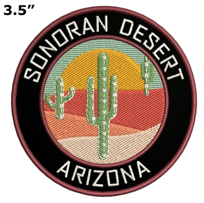 Sonoran Desert Arizona Yıkanabilir İşlemeli Yamalar Ütü / Dekoratif Aplike Diker