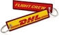 Özel Logo Tasarımı DHL Flight Crew İşlemeli Anahtarlık Dokuma Anahtarlık