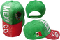 Bill3-D ayarlanabilir nakışlı beyzbol şapkası Meksika Ülke harfleri Amblemi Yeşil Kırmızı